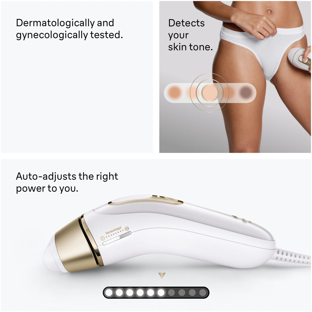 Braun Smart IPL Silk·Expert Pro 5: At Home Alternative to Laser Hair Removal with 4 Caps Facial Hair Trimmer and Vanity Case IPL5442